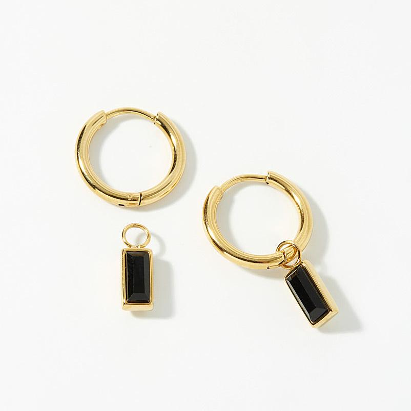 Balance and Power Pendant Earrings Black