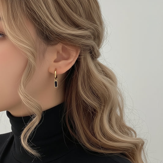 Balance and Power Pendant Earrings Black