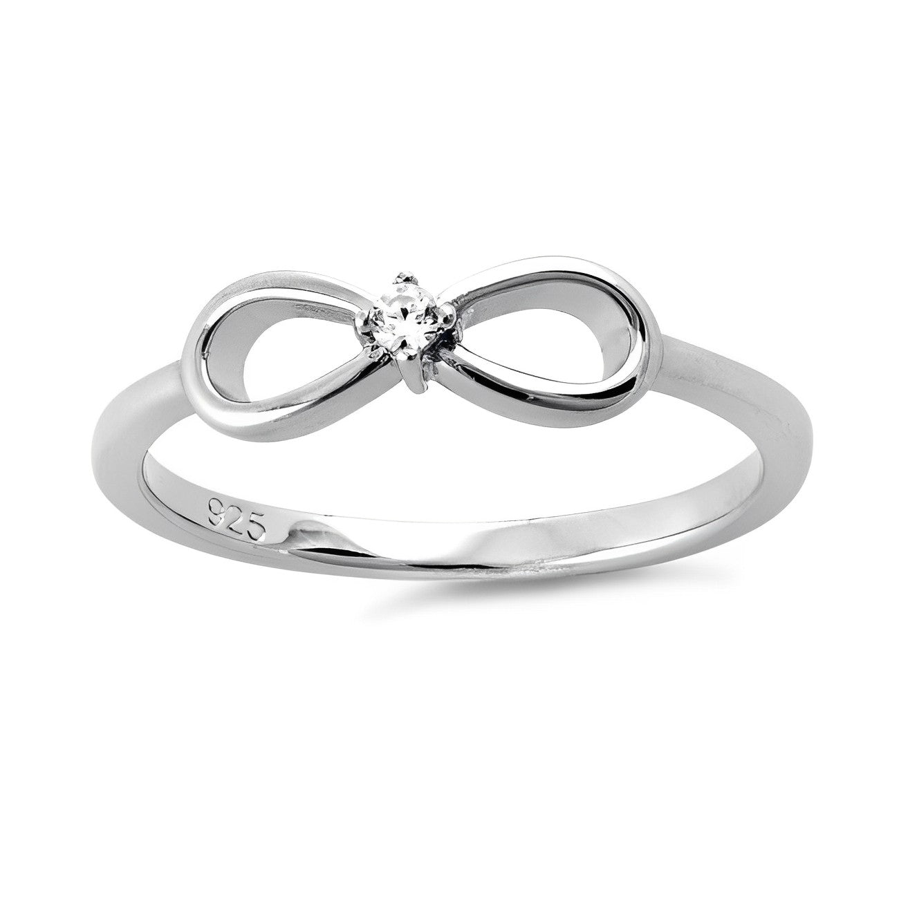 Infinity 925 Sterling Silver AAAAA Cubic Zirconia Ring