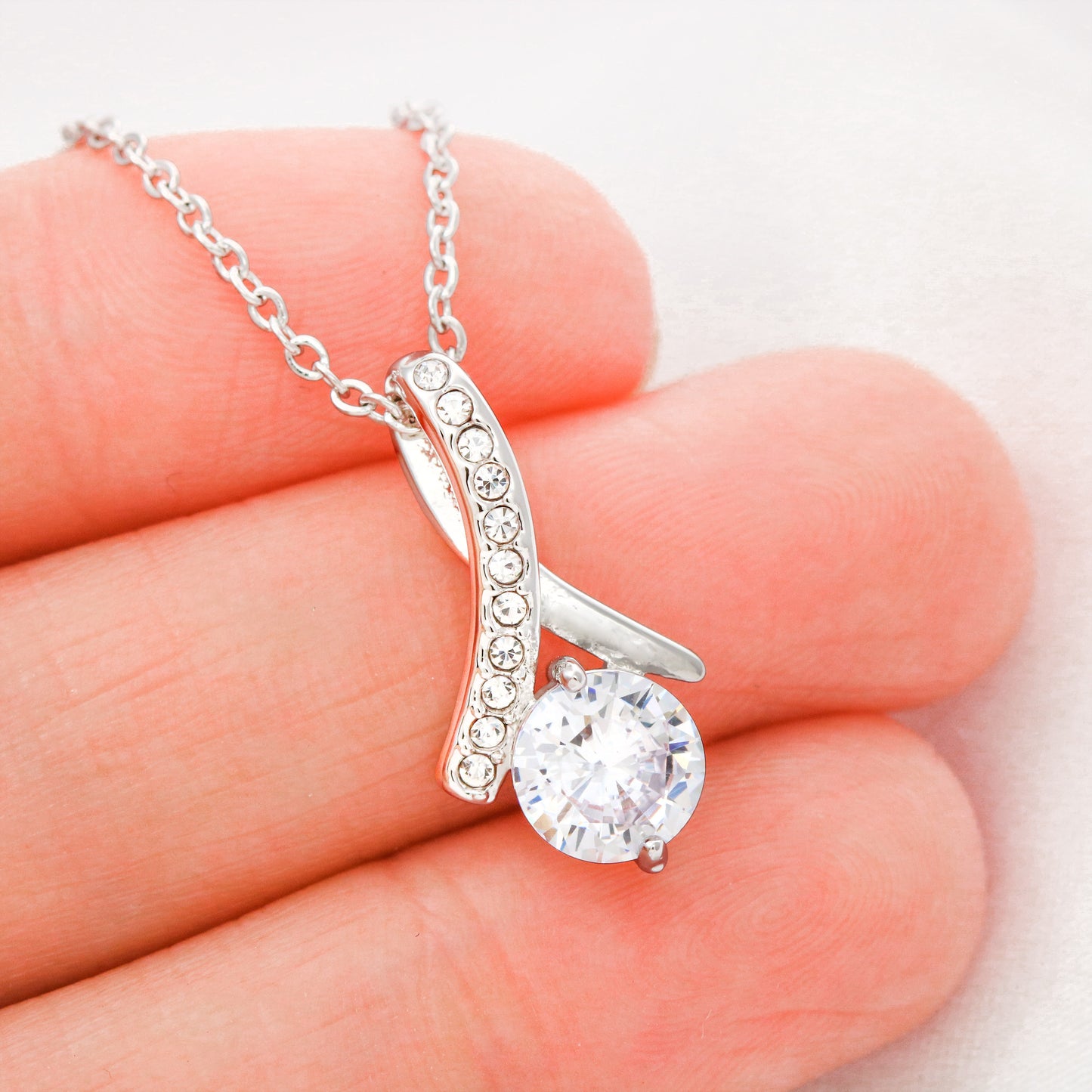 Bella Beauty Necklace 14K White Gold Finish