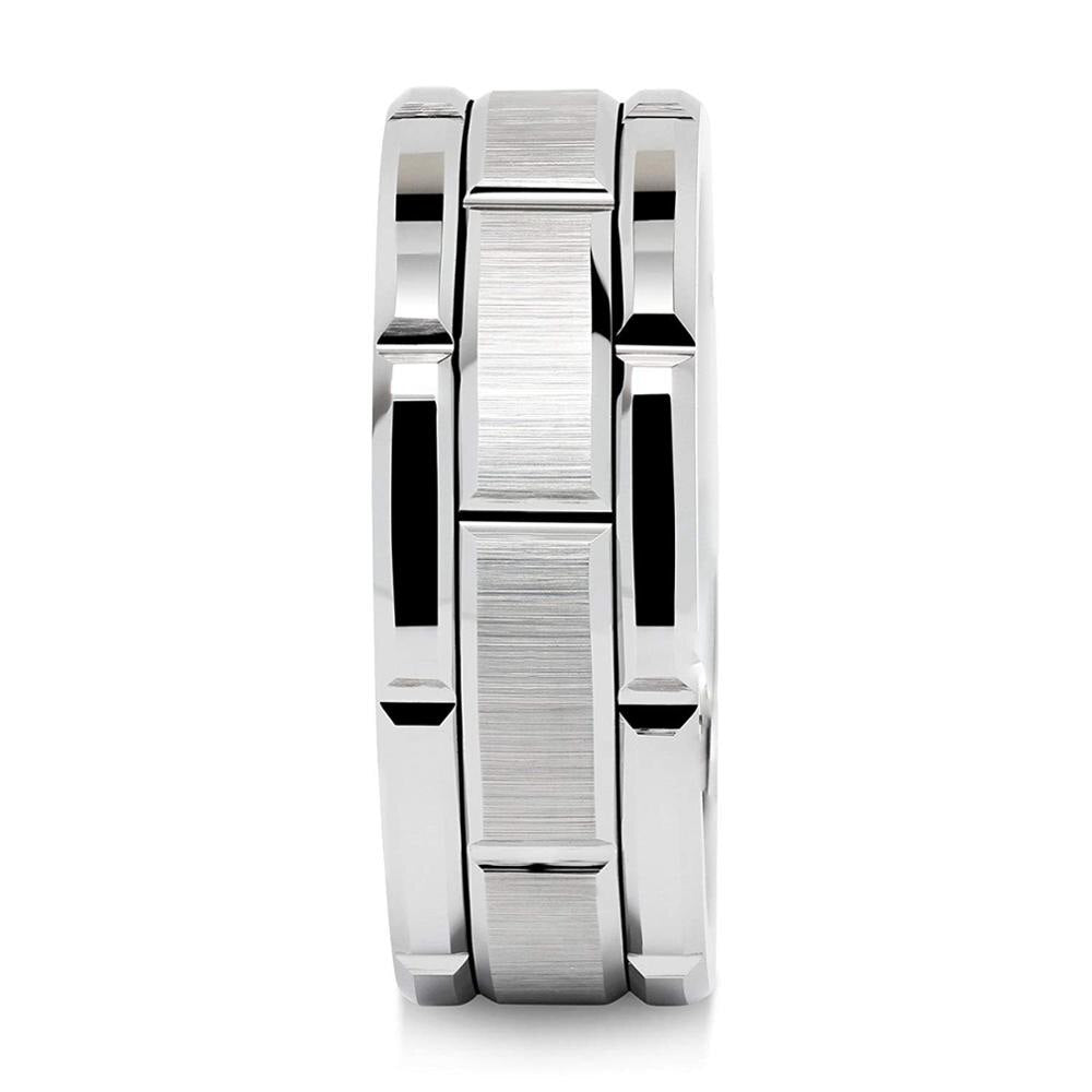 Eye-Catching Brick Design Tungsten Ring For Men