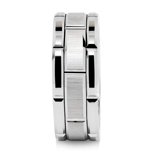 Eye-Catching Brick Design Tungsten Ring For Men