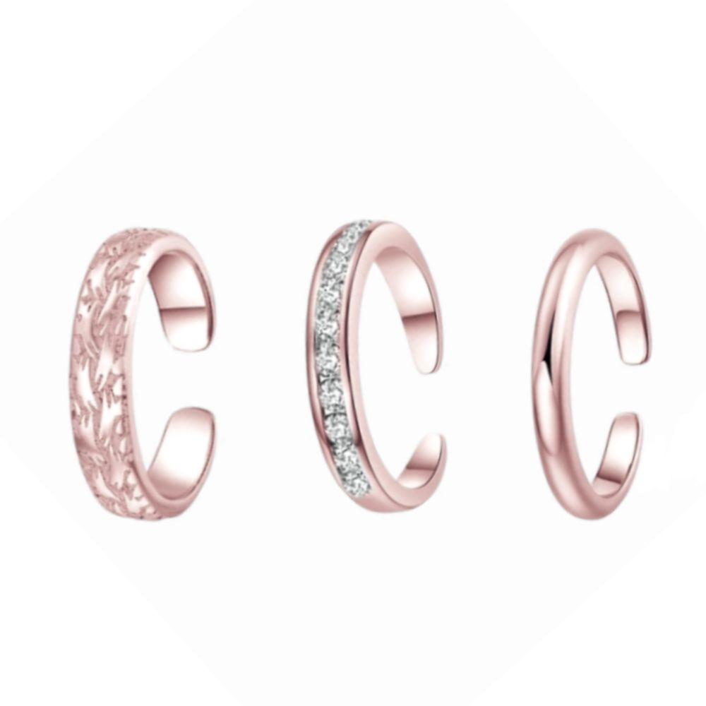 Summer Bliss Toe Ring Rose Gold (3 pcs)