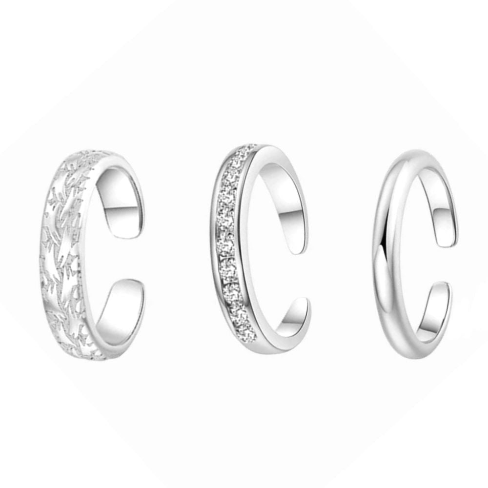 Summer Bliss Toe Ring Silver (3 pcs)