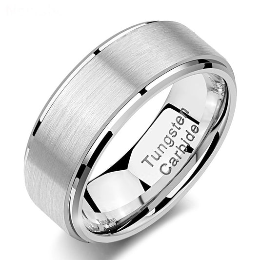 Bague moderne en carbure de tungstène pour homme