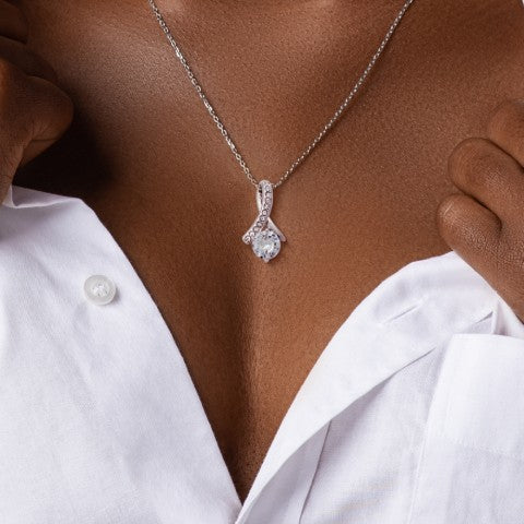 Bella Beauty Necklace 14K White Gold Finish