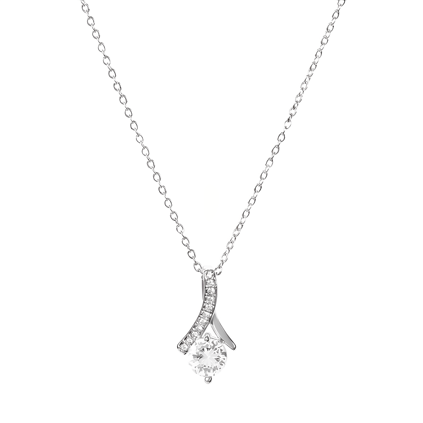 Bella Beauty Necklace 14K White Gold Finish