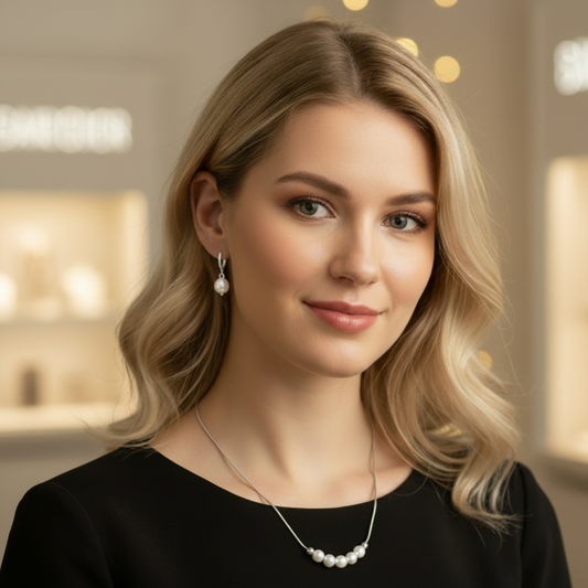 Unique Pearl Necklace Silver