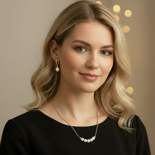 Unique Pearl Necklace Gold