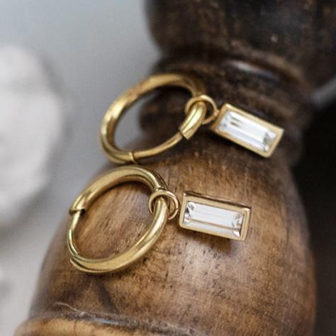Boucles d'oreilles Équilibre et Puissance Pendentif en Crystal Clair