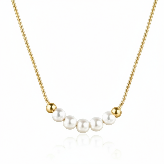 Unique Pearl Necklace Gold