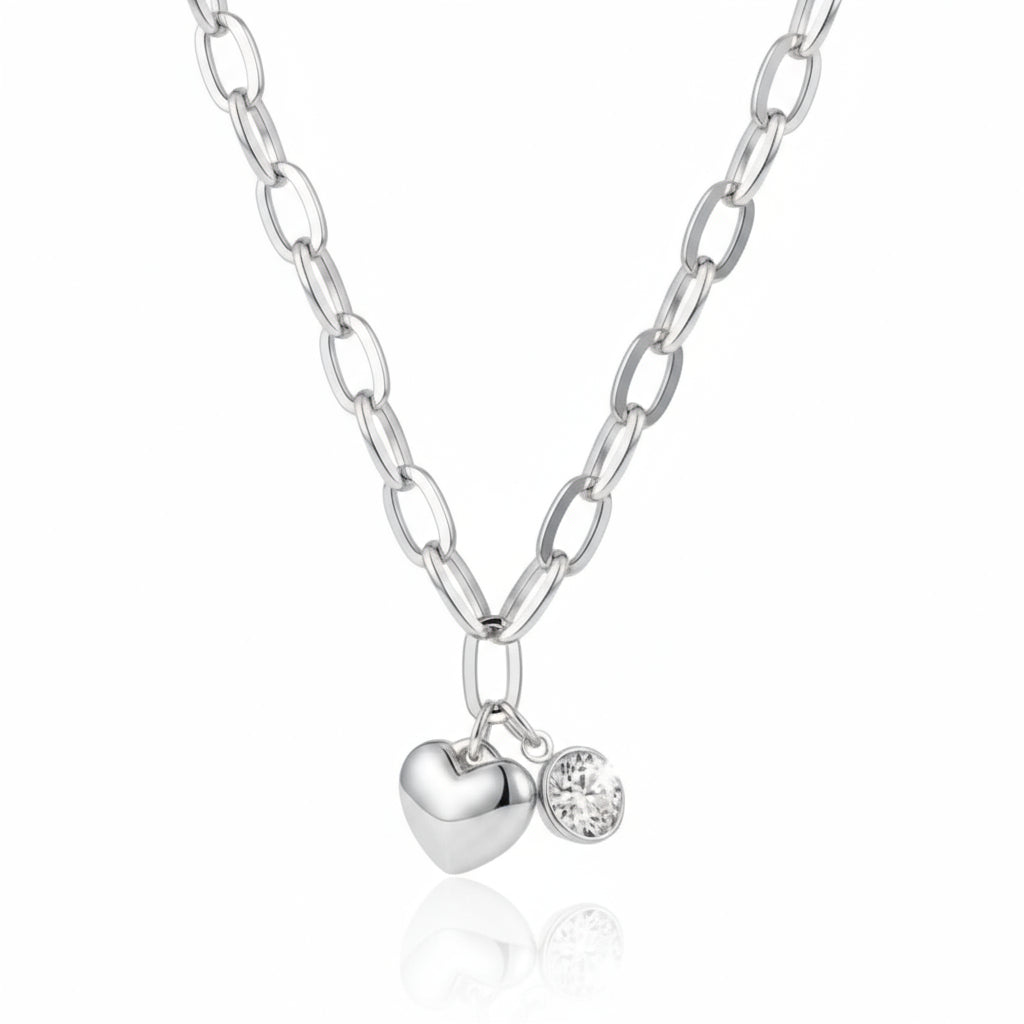 Heart Of Light Necklace Silver