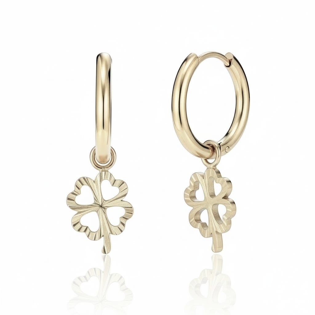 Lucky Heart Earrings Gold