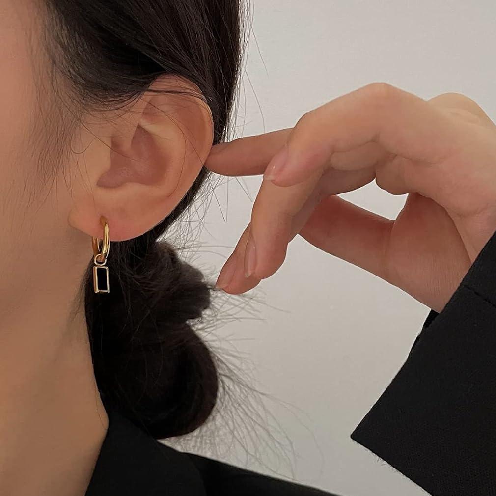 Balance and Power Pendant Earrings Black