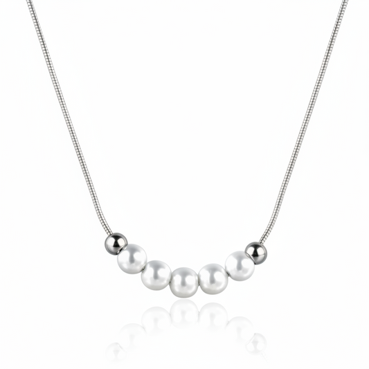 Unique Pearl Necklace Silver