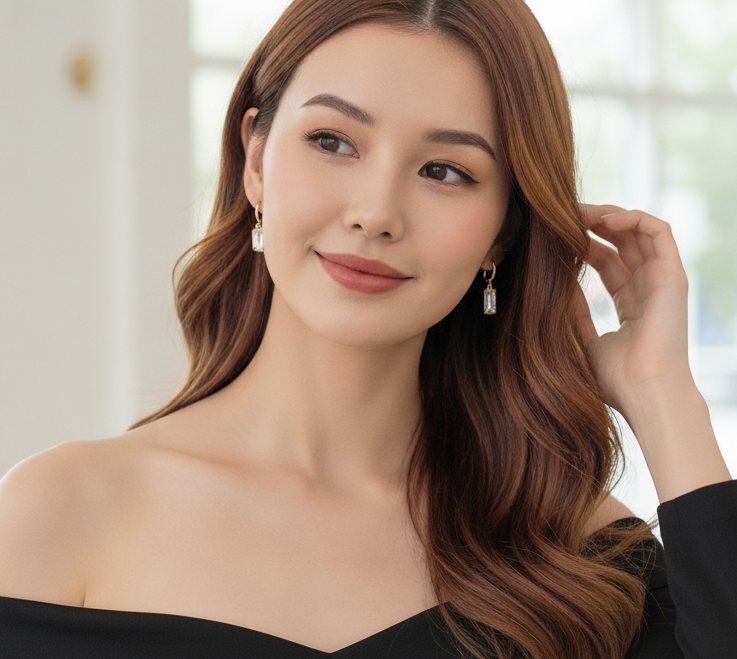 Balance and Power Pendant Earrings Clear