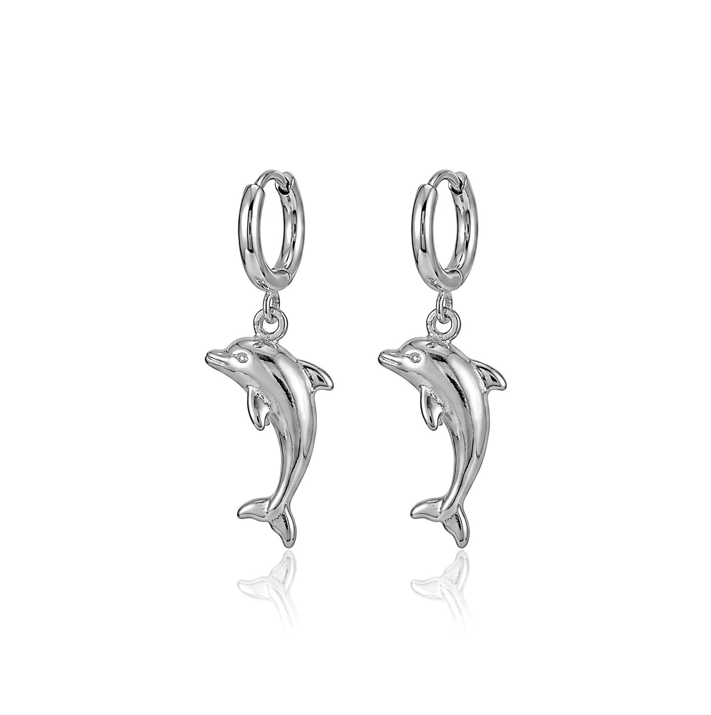 Love like a Dolphin Earrings Silver