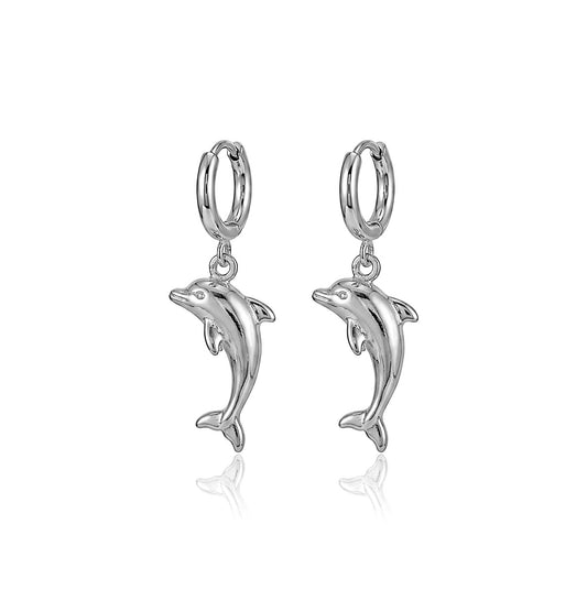 Boucles d'oreilles Cœur de Dauphin Argent