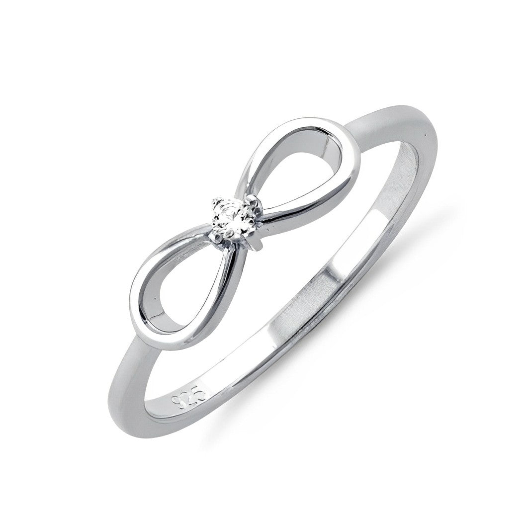 Infinity 925 Sterling Silver AAAAA Cubic Zirconia Ring