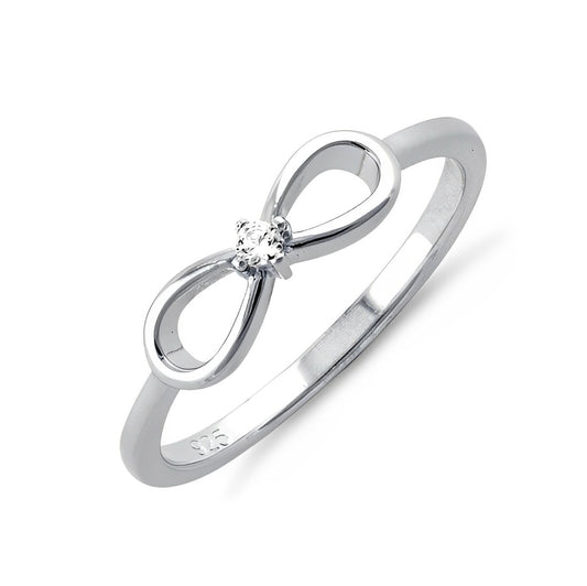Infinity 925 Sterling Silver AAAAA Cubic Zirconia Ring
