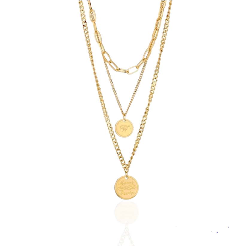 Sculptural 316L Stainless Steel Gold layered Necklace