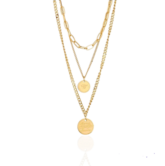 Sculptural 316L Stainless Steel Gold layered Necklace