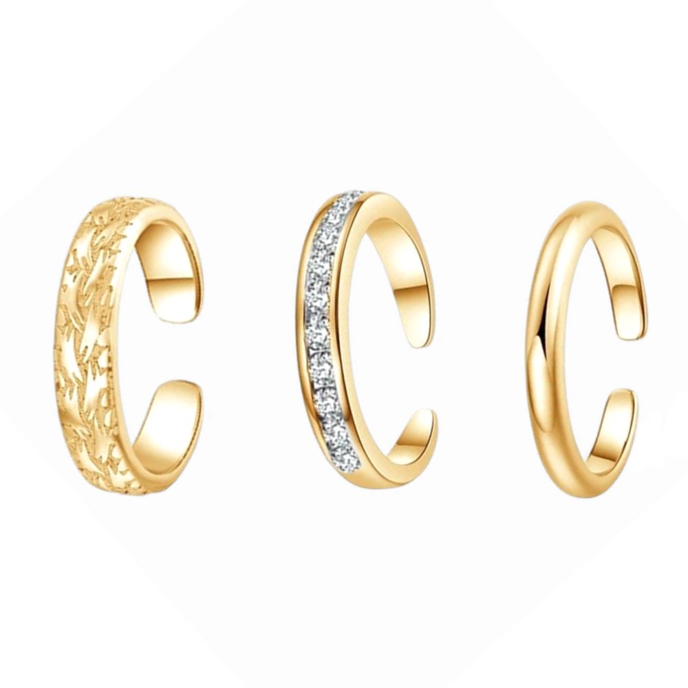 Summer Bliss Toe Ring Gold (3 pcs)