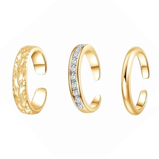Summer Bliss Toe Ring Gold (3 pcs)