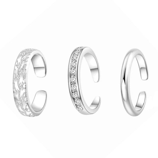 Summer Bliss Toe Ring Silver (3 pcs)
