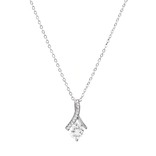 Bella Beauty Necklace 14K White Gold Finish
